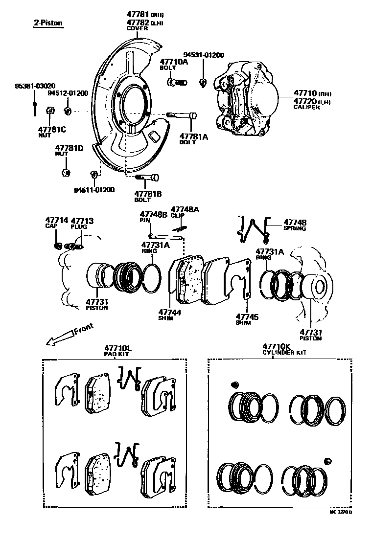 4705 — FRONT DISC BRAKE CALIPER & DUST COVER