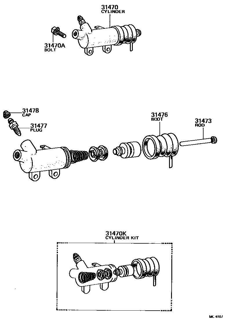 3105 — CLUTCH RELEASE CYLINDER