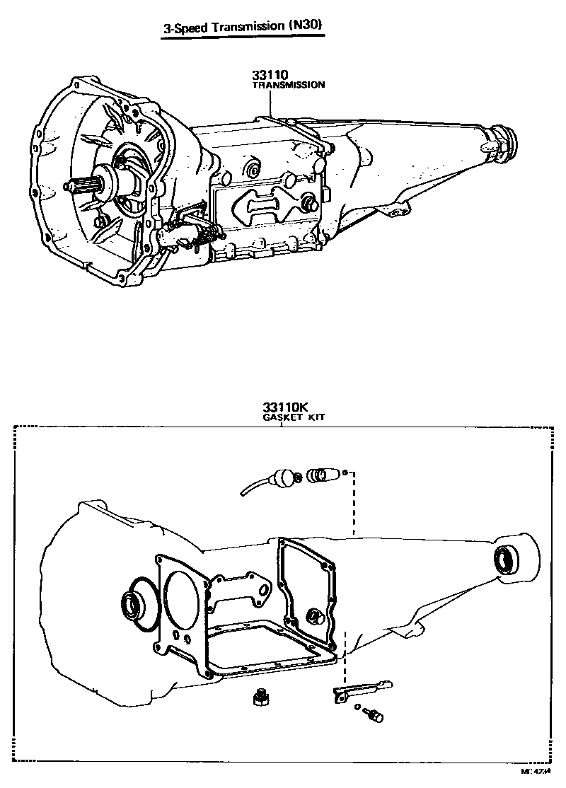 3301 — TRANSAXLE OR TRANSMISSION ASSY & GASKET KIT (MTM)