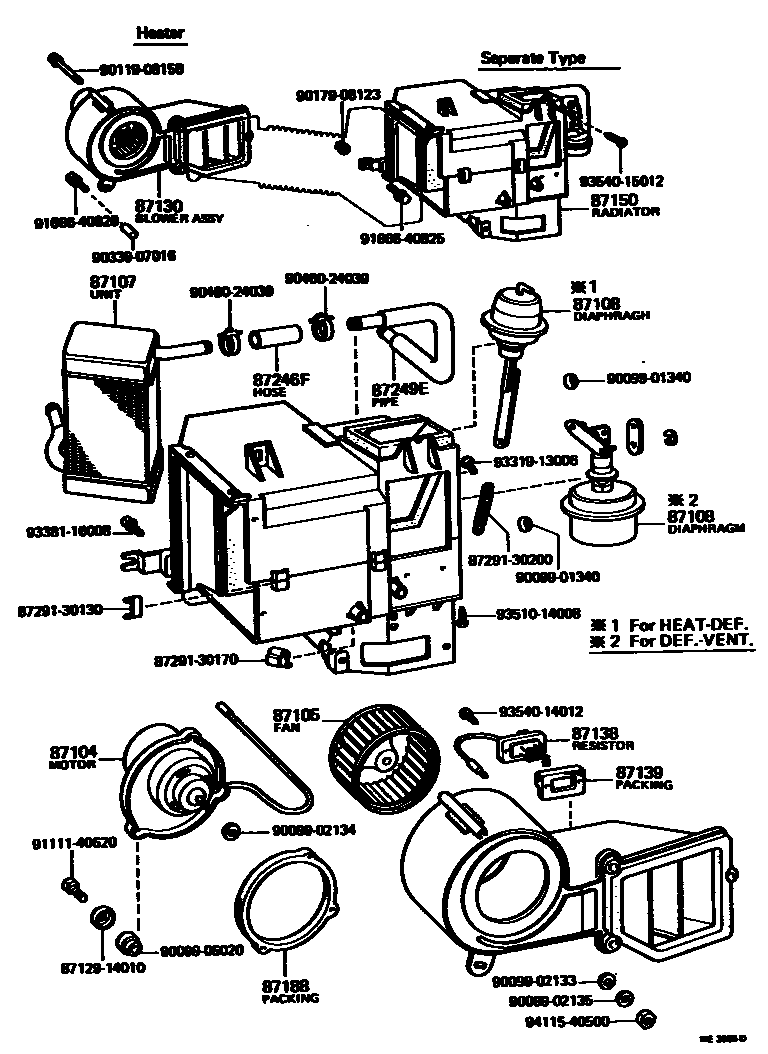 8712 — HEATING & AIR CONDITIONING - HEATER UNIT & BLOWER