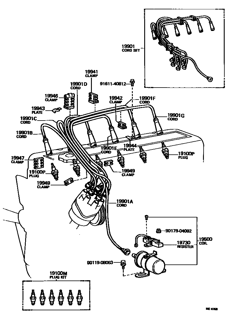 1901 — IGNITION COIL & SPARK PLUG / GLOW PLUG