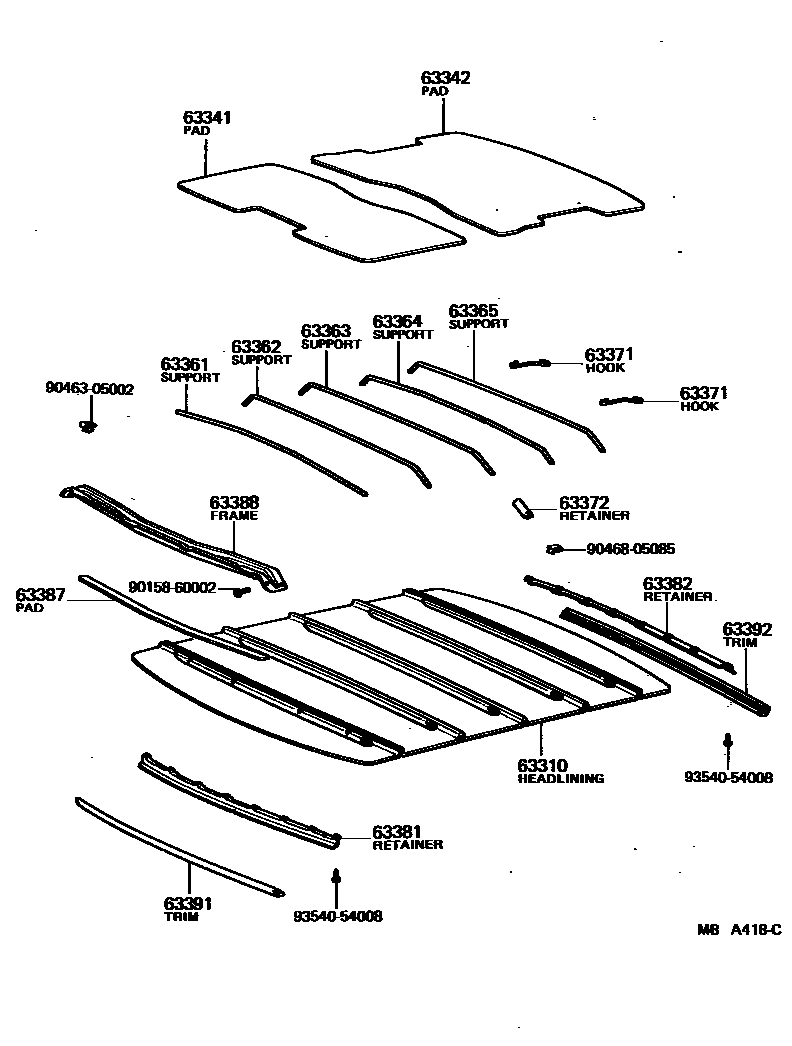 6402 — ROOF HEADLINING & SILENCER PAD