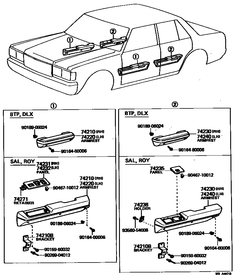 7401 — ARMREST & VISOR