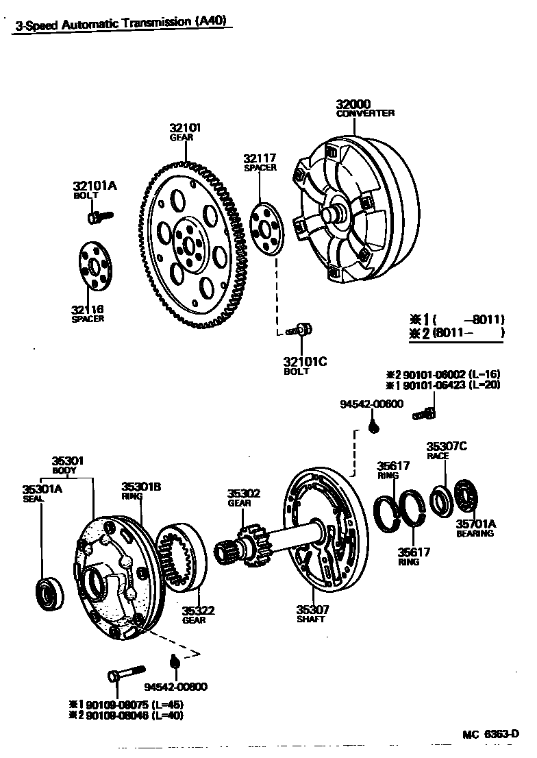 3502 — TORQUE CONVERTER, FRONT OIL PUMP & CHAIN (ATM)