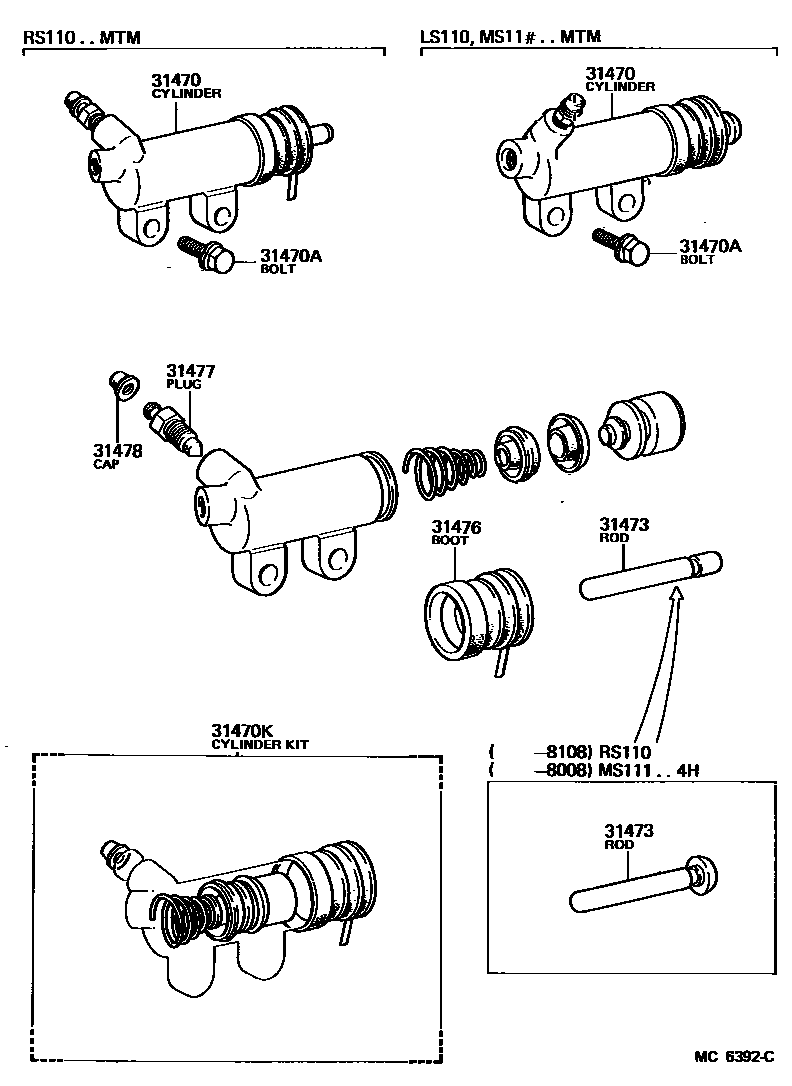 3105 — CLUTCH RELEASE CYLINDER