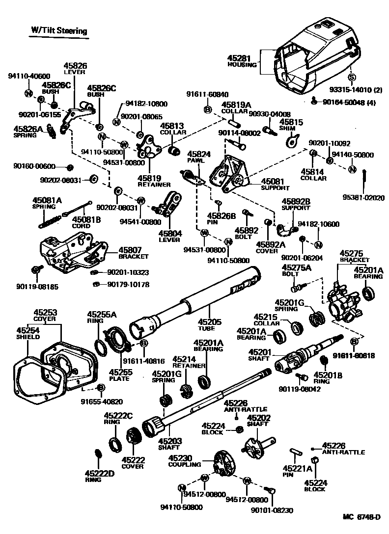 4501 — STEERING COLUMN & SHAFT