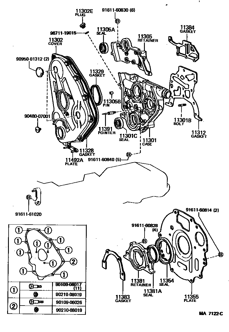 1106 — TIMING GEAR COVER & REAR END PLATE