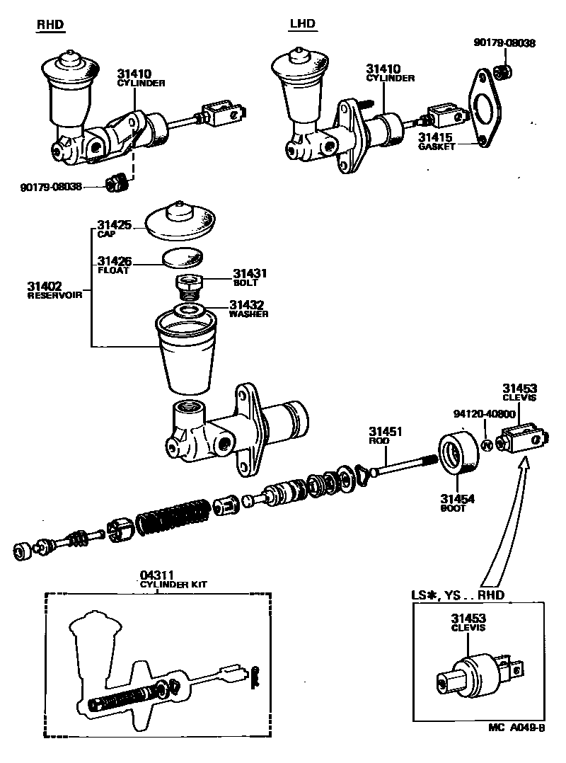 3103 — CLUTCH MASTER CYLINDER