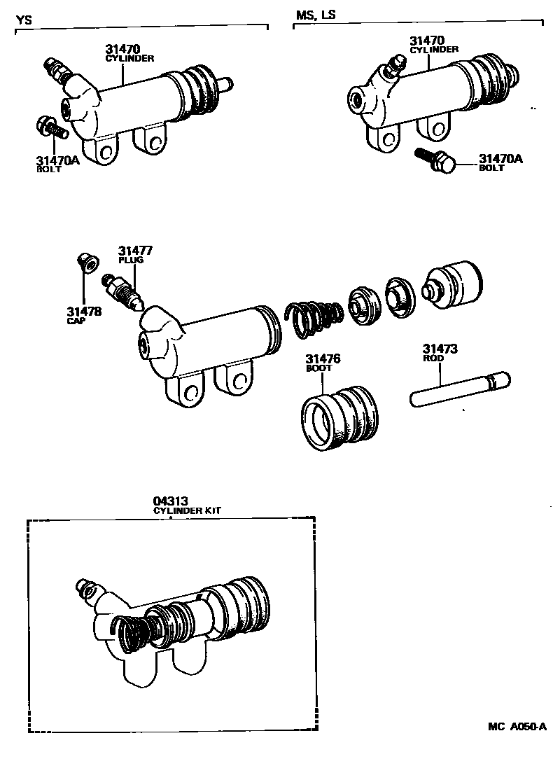 3105 — CLUTCH RELEASE CYLINDER