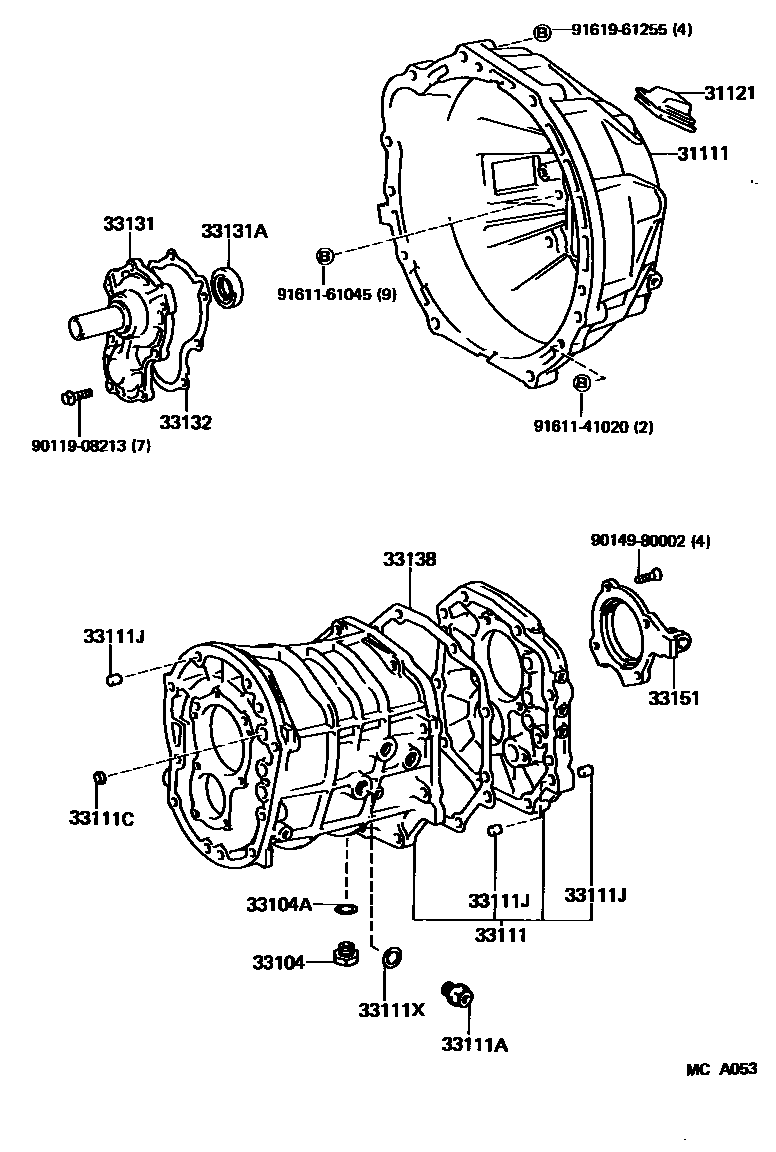 3302 — CLUTCH HOUSING & TRANSMISSION CASE (MTM)