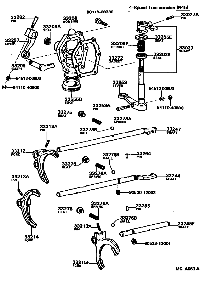 3307 — GEAR SHIFT FORK & LEVER SHAFT (MTM)