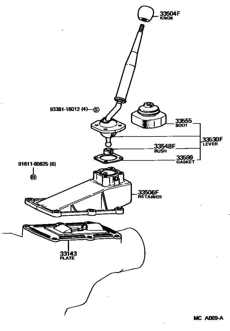 3312 — SHIFT LEVER & RETAINER