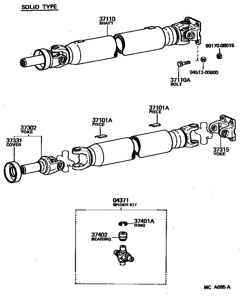 3701 — PROPELLER SHAFT & UNIVERSAL JOINT