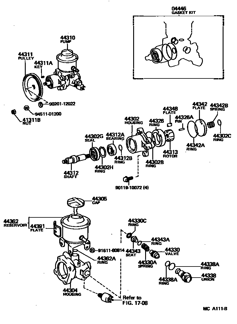 4502 — VANE PUMP & RESERVOIR (POWER STEERING)