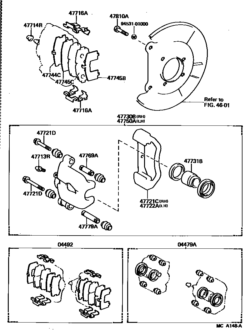 4707 — REAR DISC BRAKE CALIPER & DUST COVER