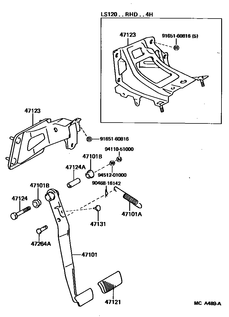 4701 — BRAKE PEDAL & BRACKET