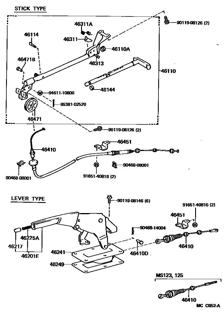 4601 — PARKING BRAKE & CABLE