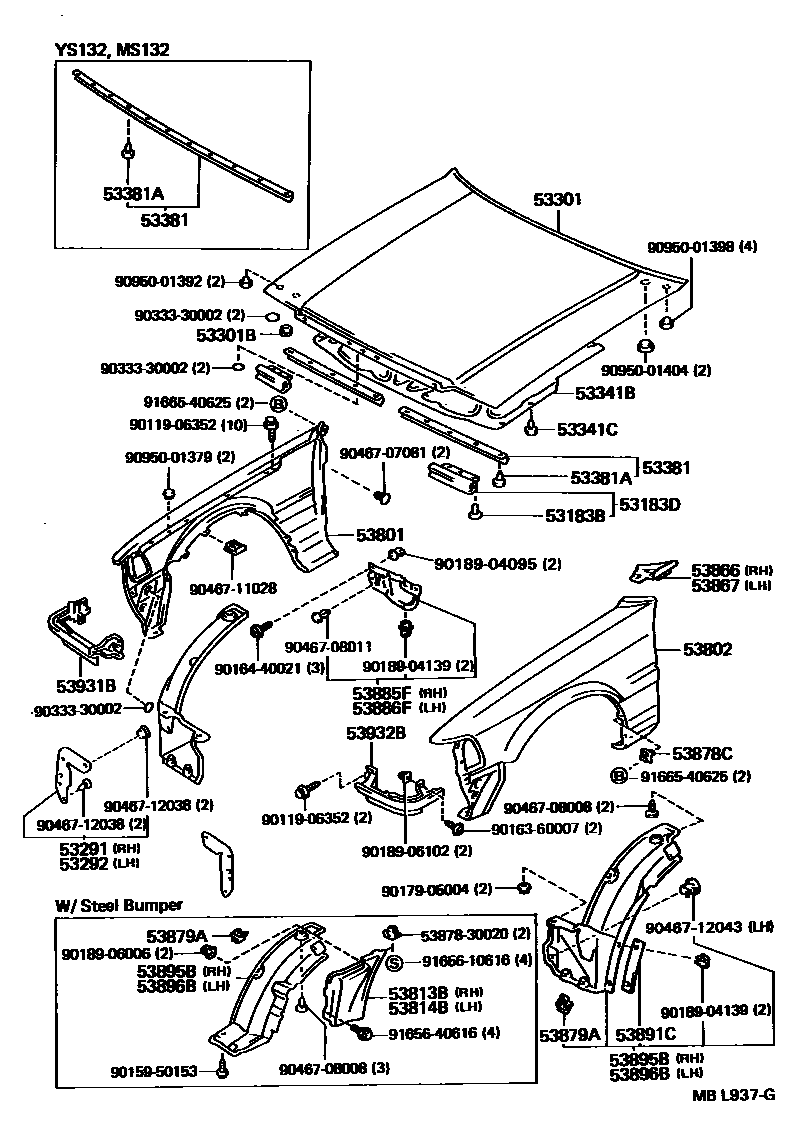 5302 — HOOD & FRONT FENDER