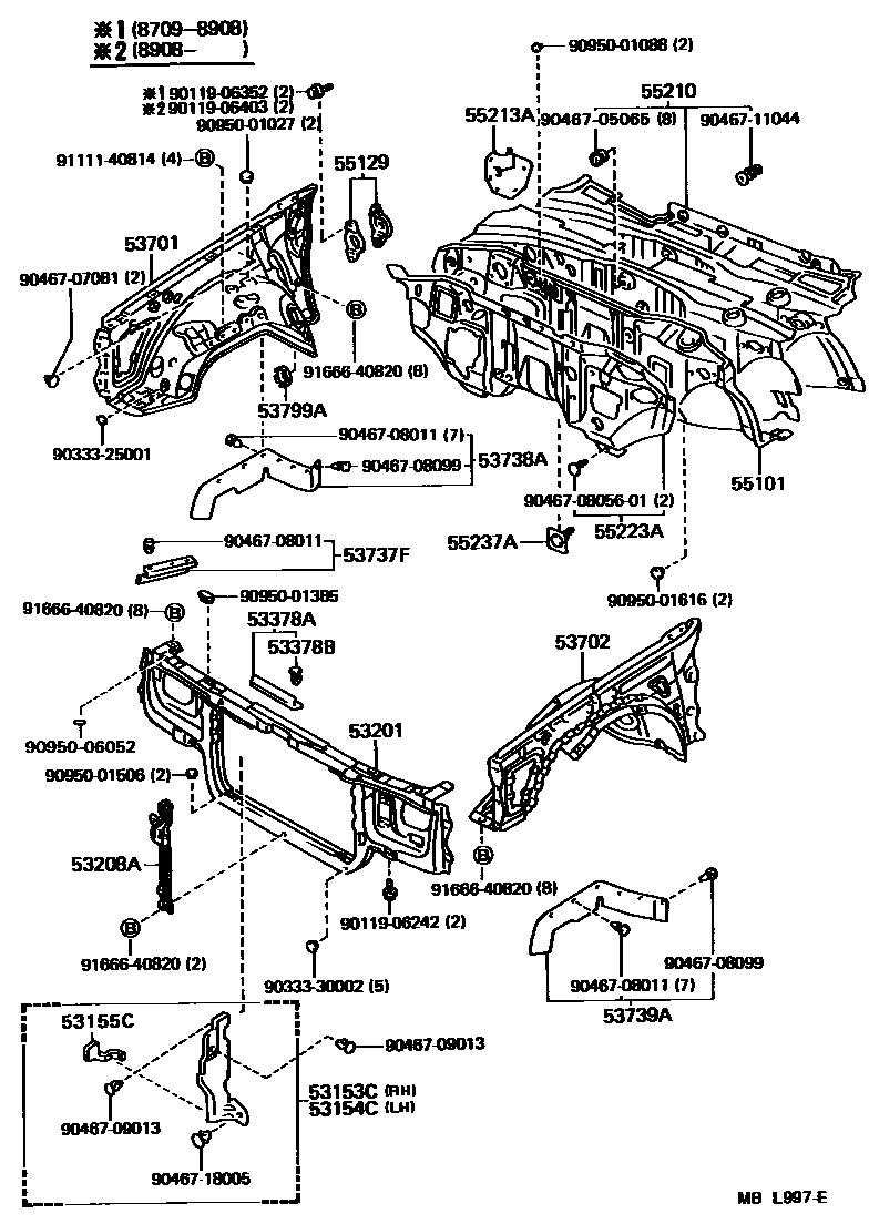 5304 — FRONT FENDER APRON & DASH PANEL