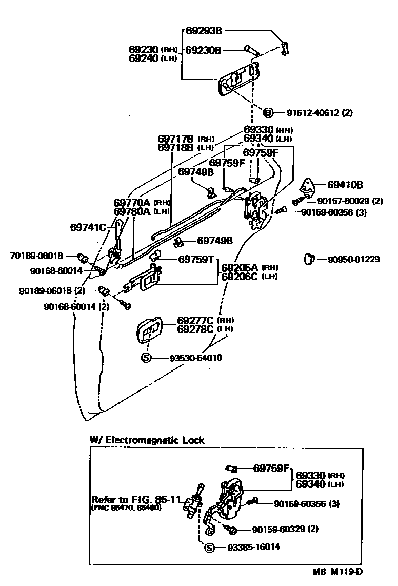 6706 — REAR DOOR LOCK & HANDLE