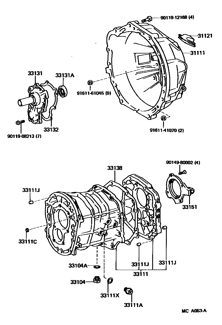 3302 — CLUTCH HOUSING & TRANSMISSION CASE (MTM)