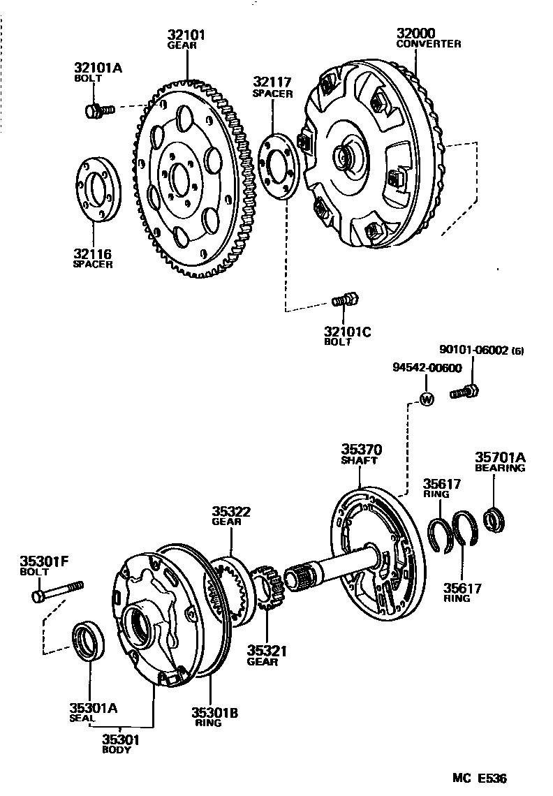 3502 — TORQUE CONVERTER, FRONT OIL PUMP & CHAIN (ATM)