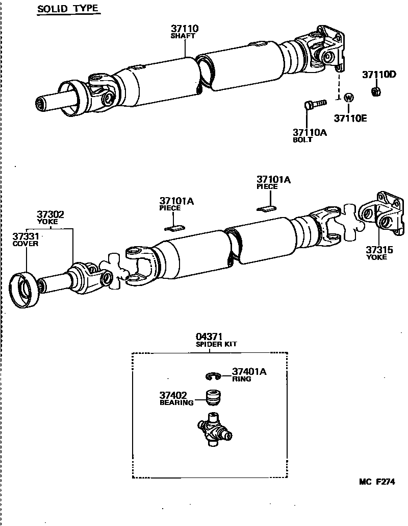 3701 — PROPELLER SHAFT & UNIVERSAL JOINT