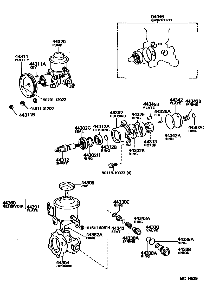 4502 — VANE PUMP & RESERVOIR (POWER STEERING)