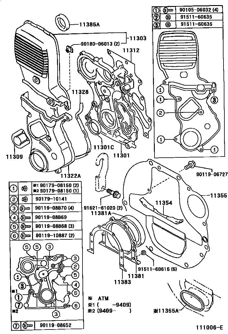 1106 — TIMING GEAR COVER & REAR END PLATE