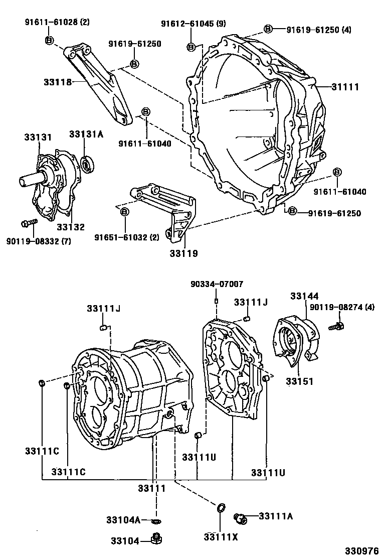 3302 — CLUTCH HOUSING & TRANSMISSION CASE (MTM)