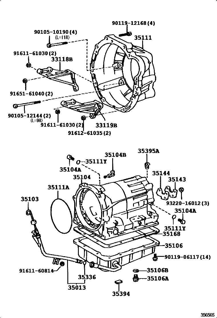 3503 — TRANSMISSION CASE & OIL PAN (ATM)