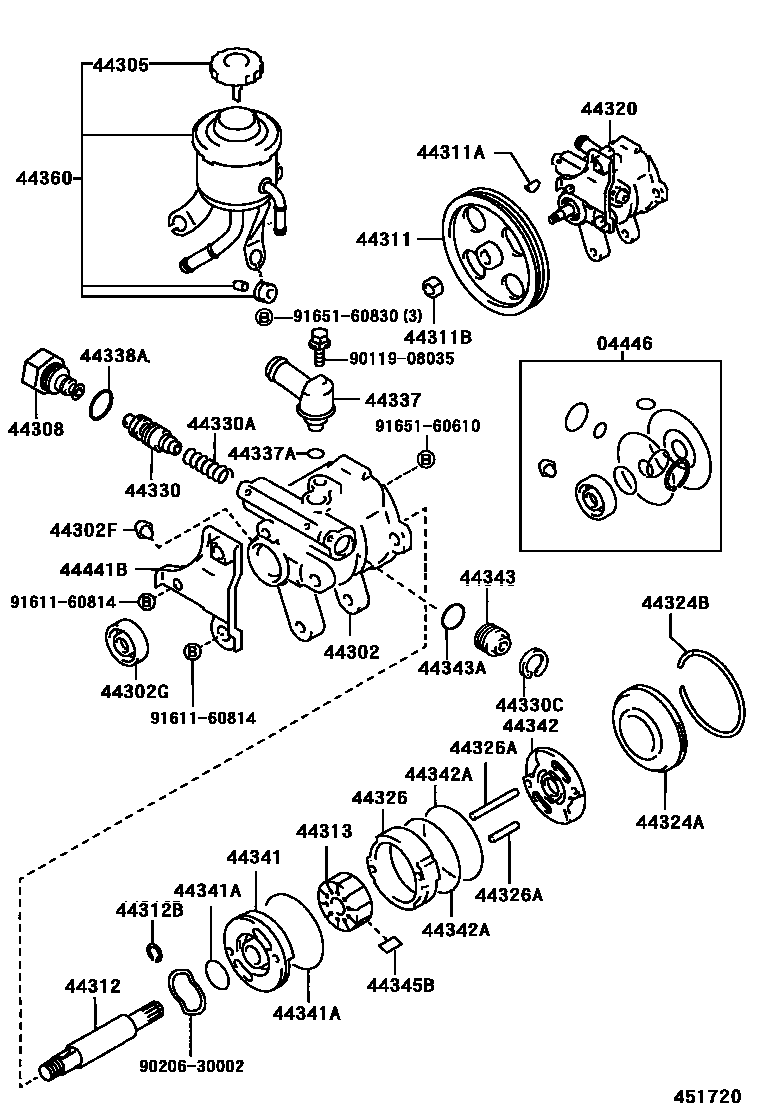 4502 — VANE PUMP & RESERVOIR (POWER STEERING)