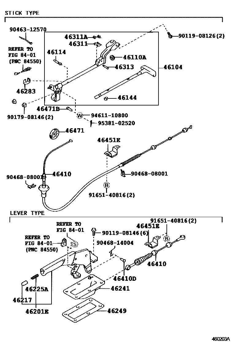 4601 — PARKING BRAKE & CABLE