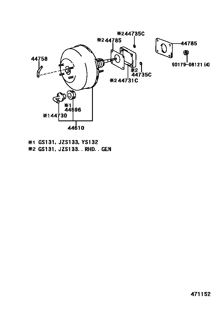 4703 — BRAKE BOOSTER & VACUUM TUBE