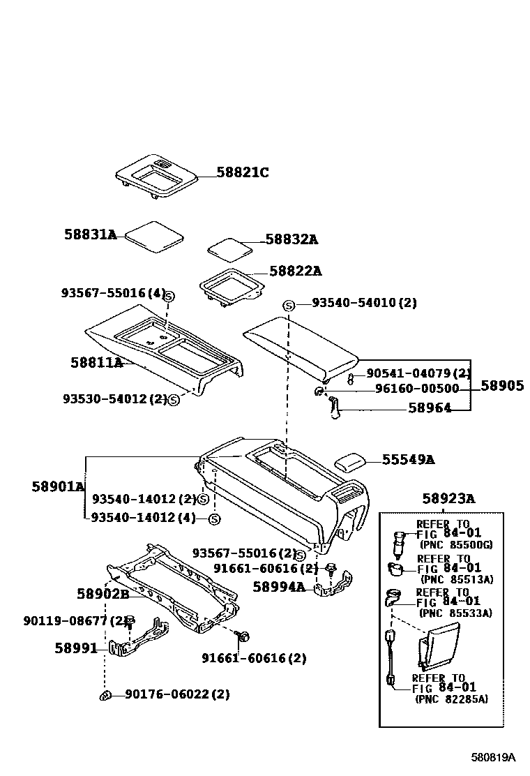 5806 — CONSOLE BOX & BRACKET