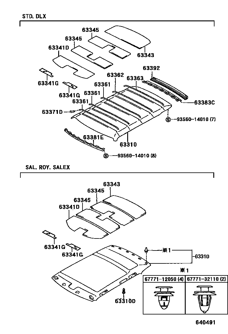 6402 — ROOF HEADLINING & SILENCER PAD