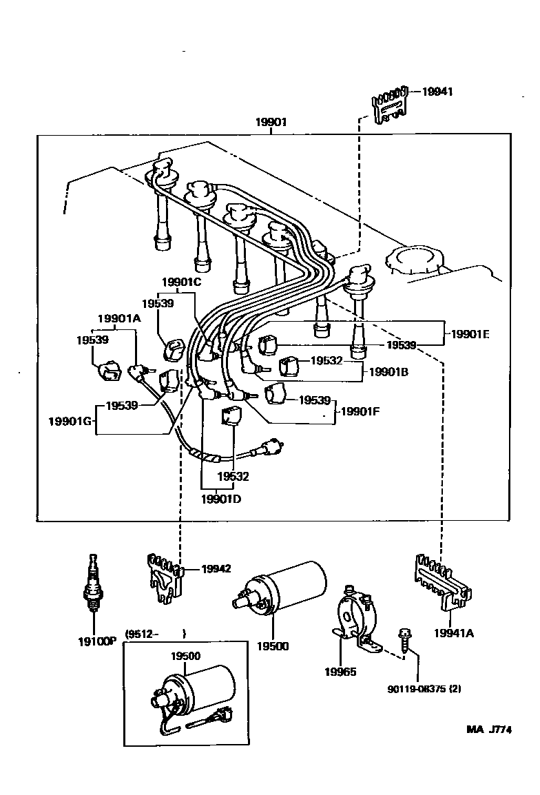 1901 — IGNITION COIL & SPARK PLUG / GLOW PLUG