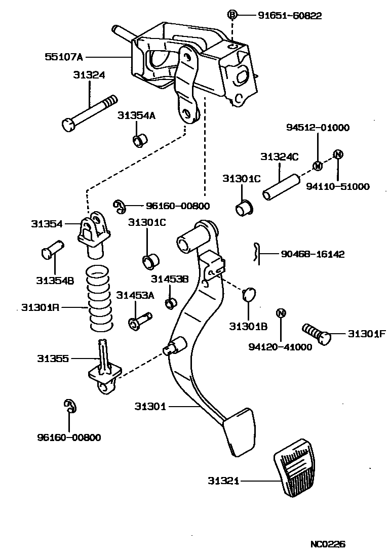3102 — CLUTCH PEDAL & FLEXIBLE HOSE