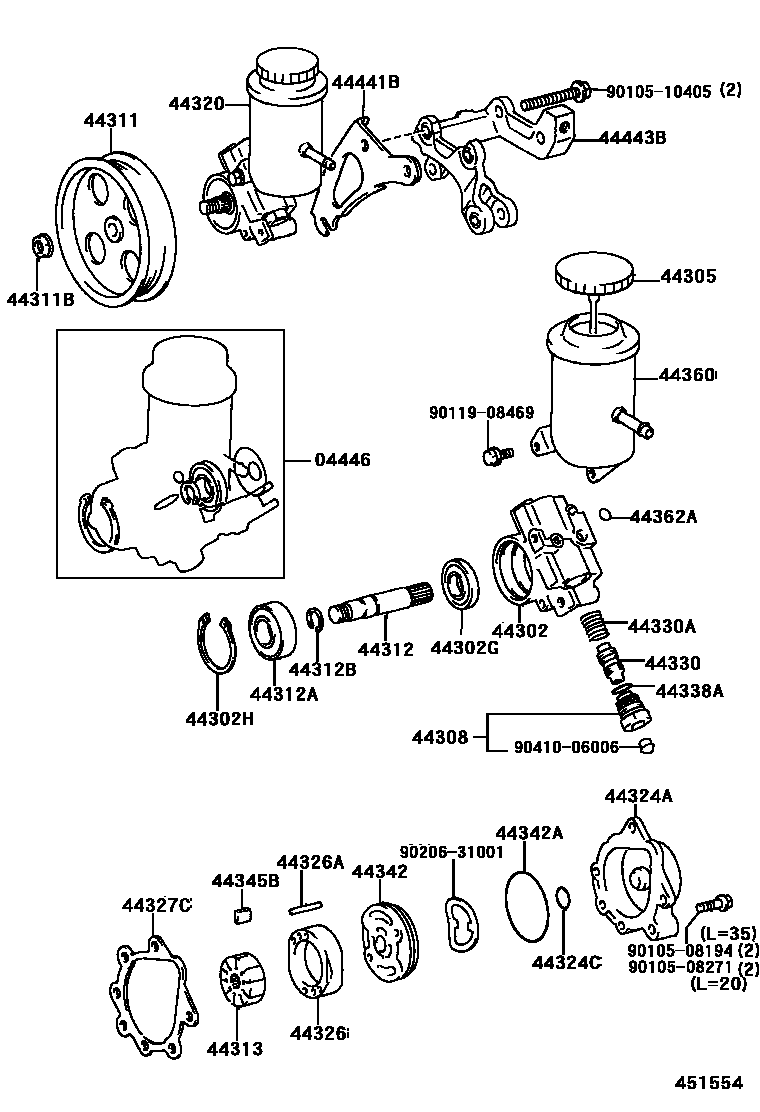 4502 — VANE PUMP & RESERVOIR (POWER STEERING)