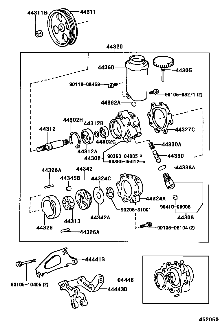 4502 — VANE PUMP & RESERVOIR (POWER STEERING)