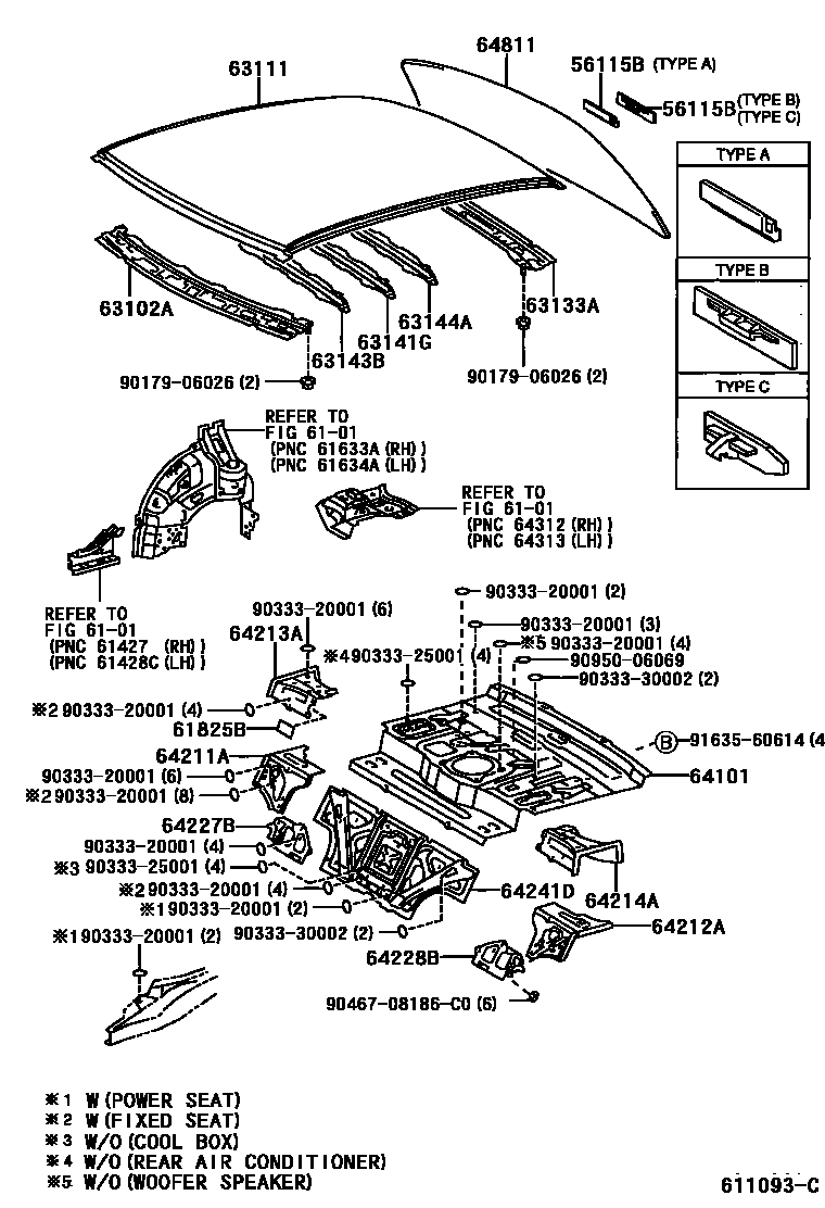 6104 — ROOF PANEL & BACK WINDOW GLASS
