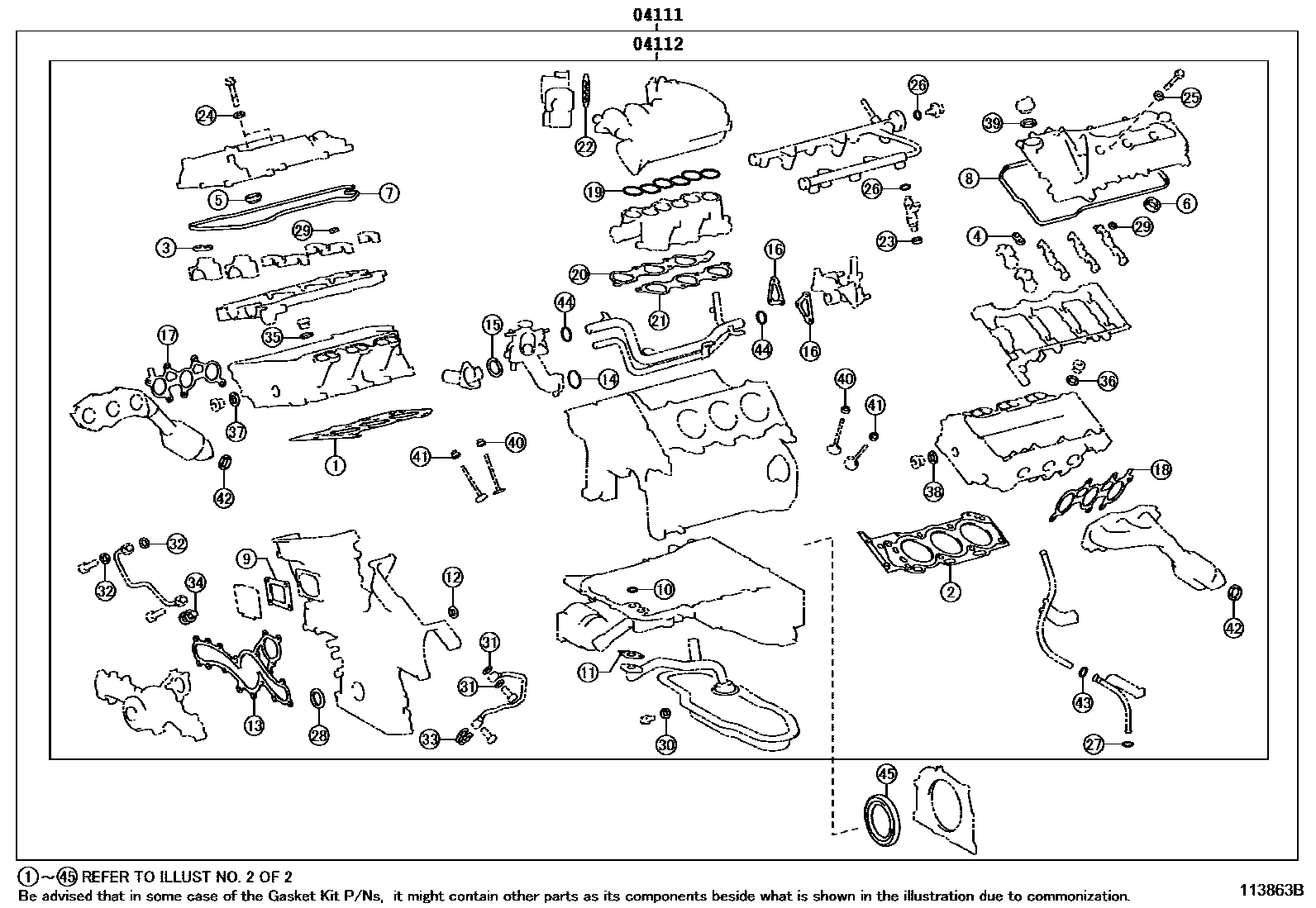 1103 — ENGINE OVERHAUL GASKET KIT