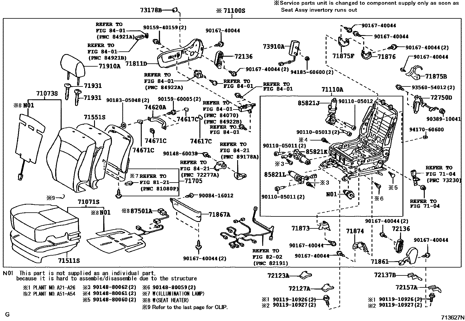 7101 — FRONT SEAT & SEAT TRACK