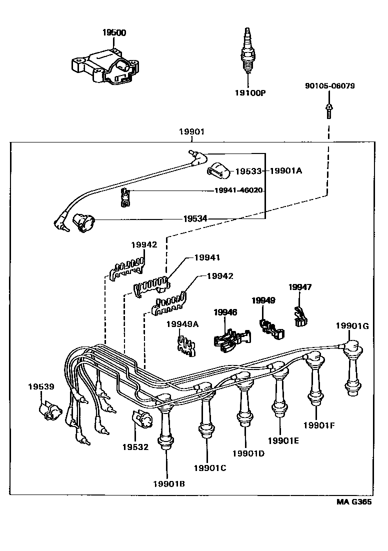 1901 — IGNITION COIL & SPARK PLUG / GLOW PLUG