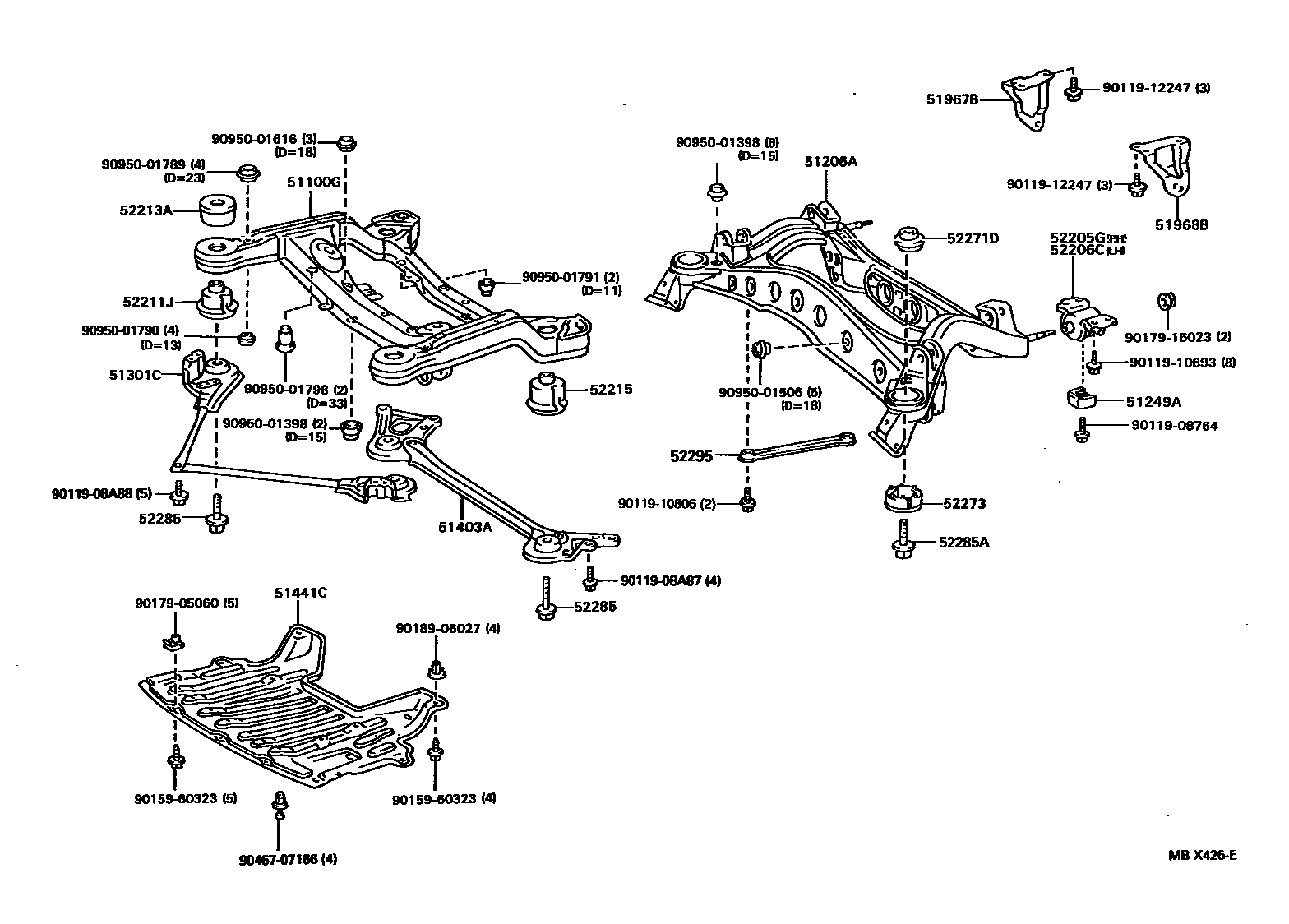 5102 — SUSPENSION CROSSMEMBER & UNDER COVER