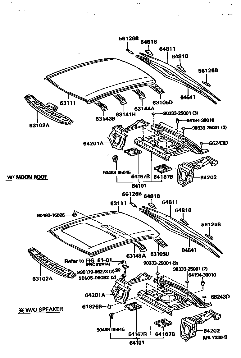 6104 — ROOF PANEL & BACK WINDOW GLASS