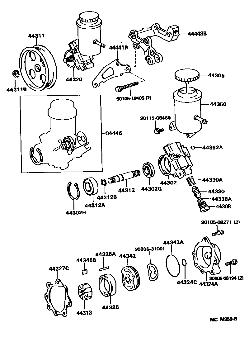 4502 — VANE PUMP & RESERVOIR (POWER STEERING)