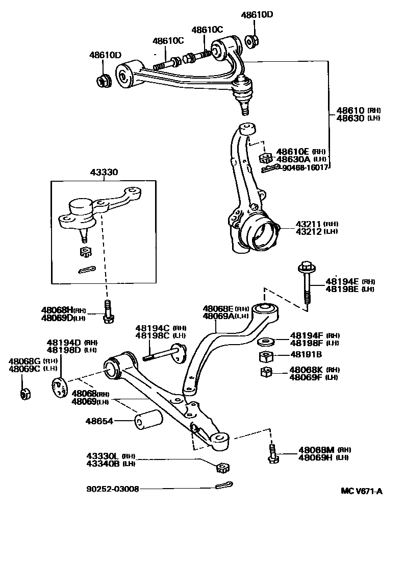 4802 — FRONT AXLE ARM & STEERING KNUCKLE