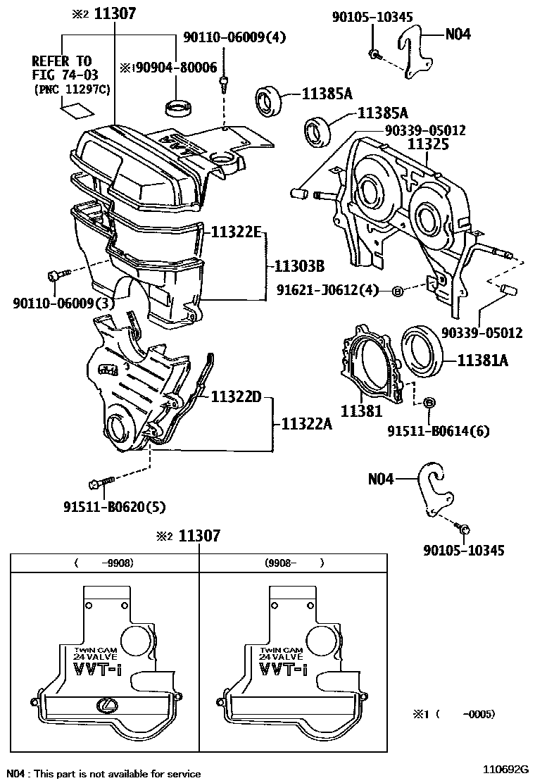 1106 — TIMING GEAR COVER & REAR END PLATE