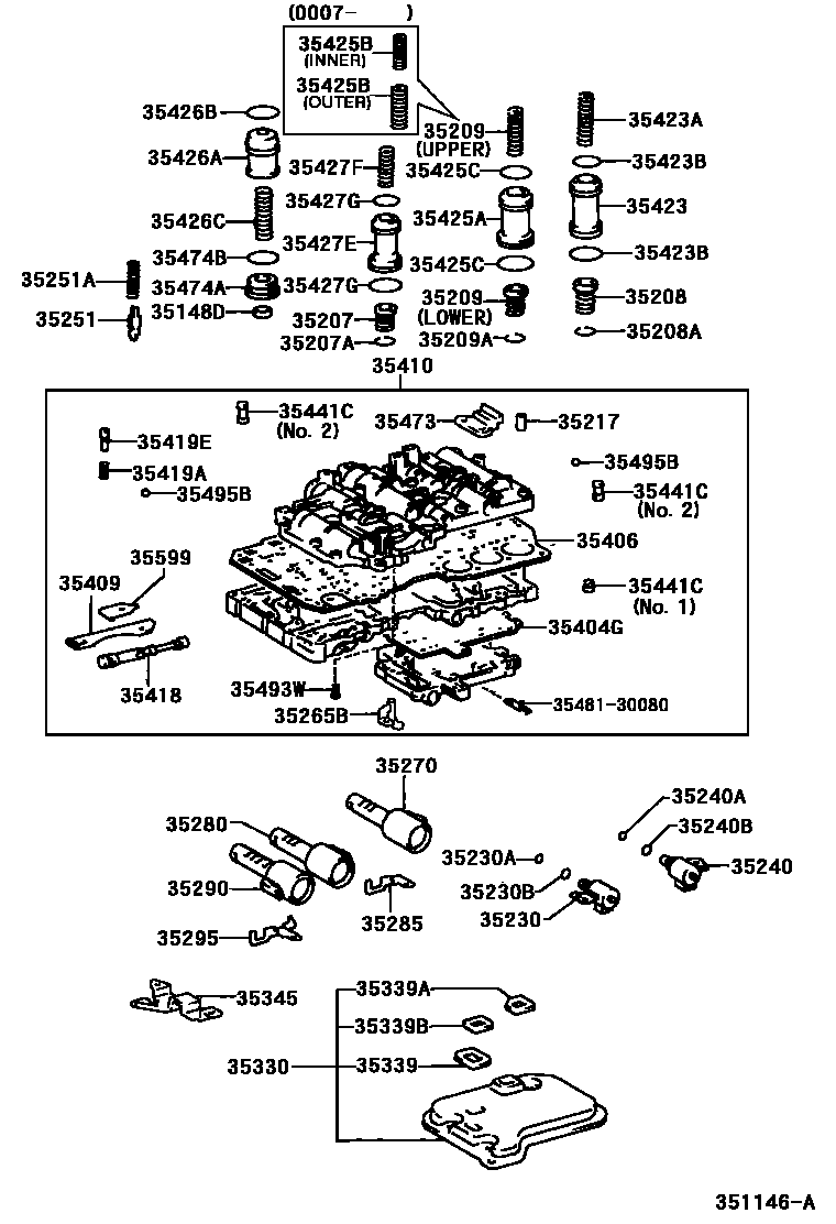 3512 — VALVE BODY & OIL STRAINER (ATM)